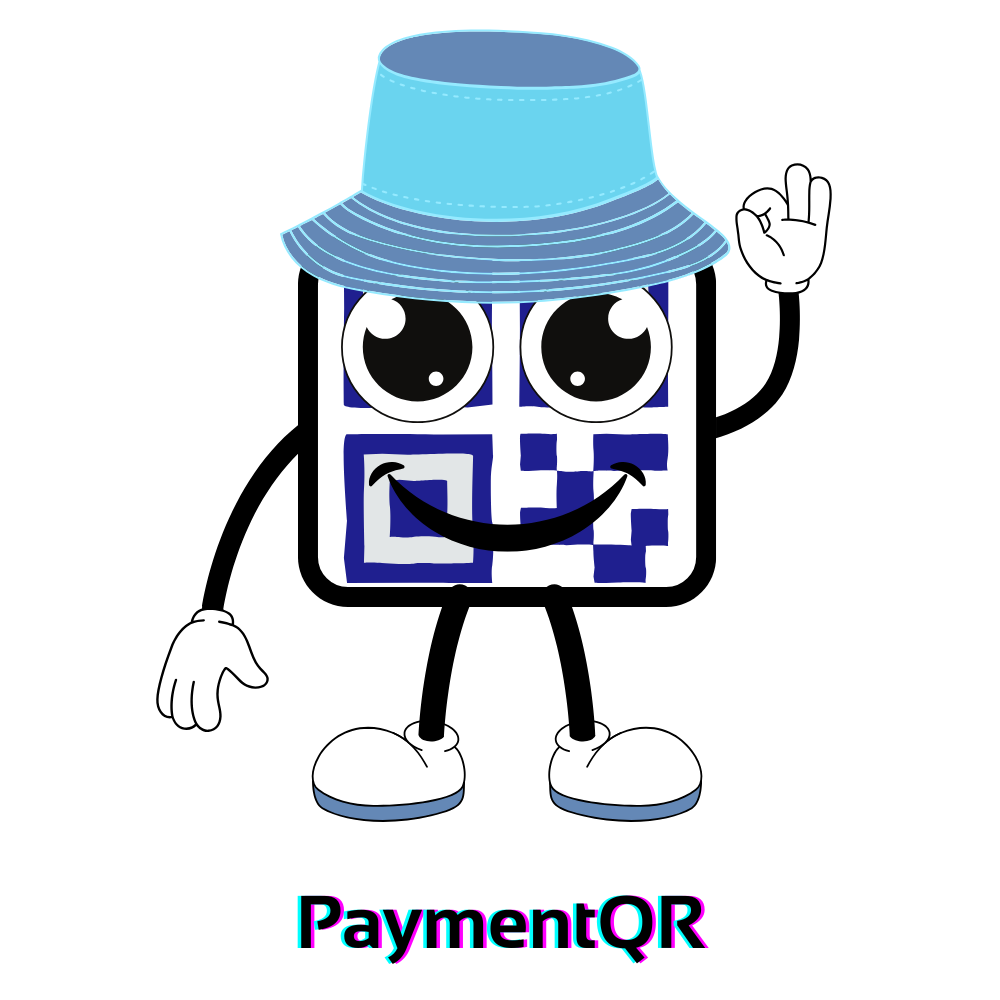 PaymentQR mascot – integrated QR code for payments, reviews, and social media for businesses by Upqrade