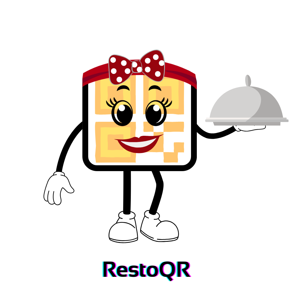 RestoQR mascot – digital QR menu and feedback system for restaurants by Upqrade