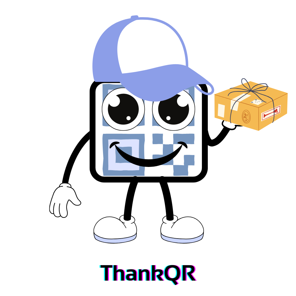 ThankQR mascot – QR code solution for restaurants, takeaways, and business promos by Upqrade